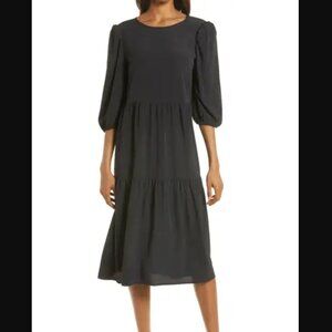 Charles Henry Tie Back Midi Dress